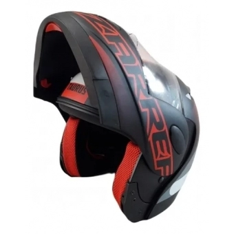 Capacete Taurus Articulado Zarref New Neon – Preto Fosco / Vermelho