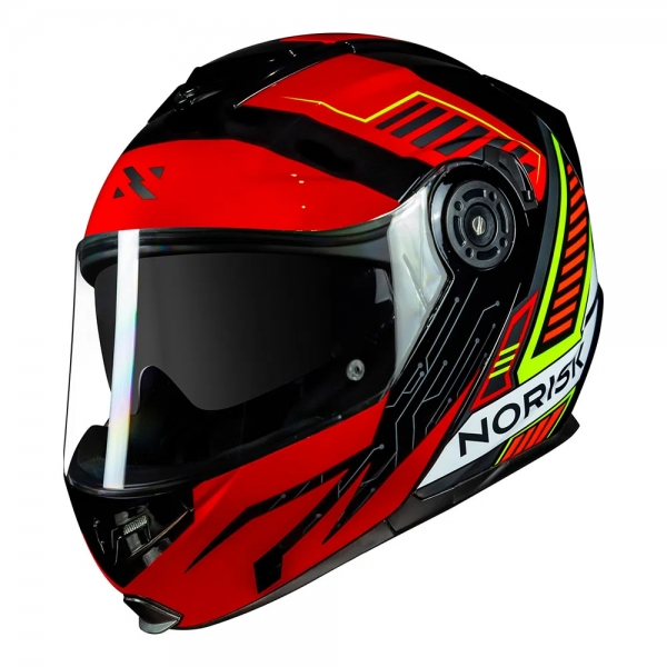 Capacete Norisk Articulado Com Óculos Solar Interno Route Ff345 Charge -  vermelho / Preto