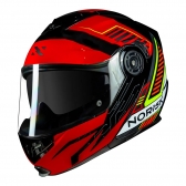 Capacete Norisk Articulado Com Óculos Solar Interno Route Ff345 Charge -  vermelho / Preto