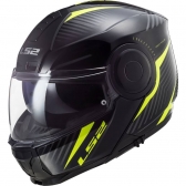 Capacete Ls2 Articulado Com Óculos Solar Interno Scope Skid -  Preto  / Amarelo