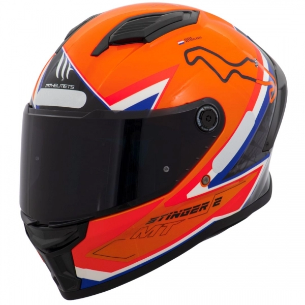 Capacete Mt Fechado Capacete Mt Stinger 2 Grand Prix C4 Holanda - Laranja / Preto