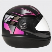 Capacete Taurus Fechado Fórmula 1r Neo  - Preto Fosco / Rosa