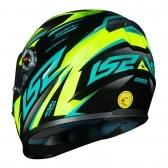 Capacete Ls2 Fechado  Classic Draze -  Preto / Amarelo / Verde