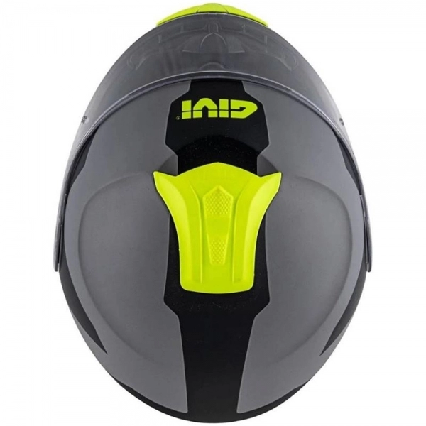 Capacete Givi Articulado Com Óculos Solar Interno X21 Spirit   - Cinza Fosco/ Preto/ Amarelo