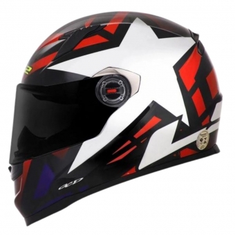 Capacete Ls2 Fechado Classic Ff358 Starwar - Vermelho/ Branco