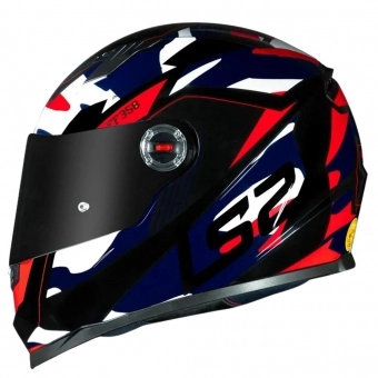 Capacete Ls2 Fechado Classic Ff358 Tank - Vermelho / Azul