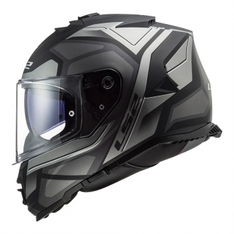 Capacete Ls2 Fechado Com Óculos Solar Interno Ff800 Storm Faster -  Preto / Grafite / Cinza