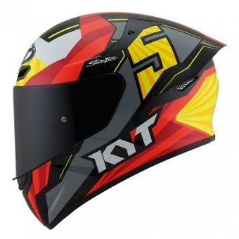 Capacete  Kyt Fechado Tt Course Flux Jaume Masia  - Preto / Vermelha