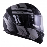 Capacete Ls2 Fechado Com Óculos Solar Interno Stream Hunter  - Preto / Cinza