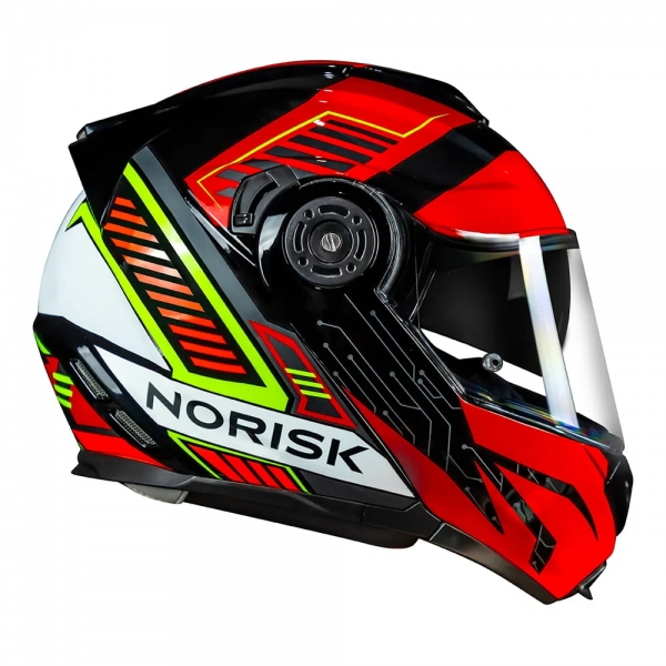 Capacete Norisk Articulado Com Óculos Solar Interno Route Ff345 Charge -  vermelho / Preto