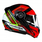 Capacete Norisk Articulado Com Óculos Solar Interno Route Ff345 Charge -  vermelho / Preto