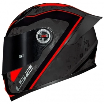 Capacete Fechado Ls2 Classic FF358 S Striker -  Titanium / Vermelho