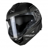 Capacete Norisk Articulado Com Óculos Solar Interno Motion Defender - Preto Fosco / Cinza Titanium