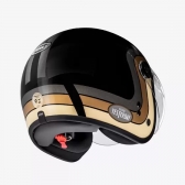 Capacete Peels Aberto Com Óculos Solar Interno Click Yesterday - Preto Brilhoso / Dourado