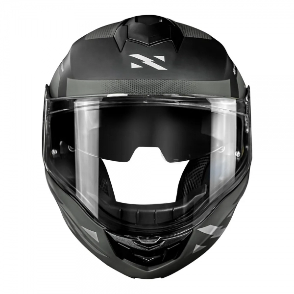 Capacete Norisk Articulado Com Óculos Solar Interno Motion Defender - Preto Fosco / Cinza Titanium