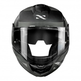 Capacete Norisk Articulado Com Óculos Solar Interno Motion Defender - Preto Fosco / Cinza Titanium