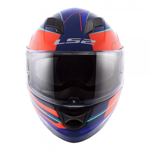 Capacete Ls2 Fechado Ff320 Stream Ixel – Laranja / Azul