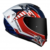 Capacete Norisk Fechado Lap Usa  - Branco / Azul