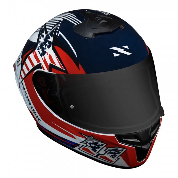 Capacete Norisk Fechado Lap Usa  - Branco / Azul