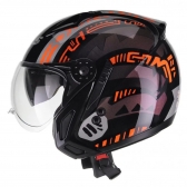Capacete Peels Aberto Com óculos Solar Interno Mirage Nazka - Preto Brilhoso / Camaleão