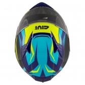Capacete Givi Fechado Com Óculos Solar Interno 50.5 Stoccarda Blade  - Azul/Amarelo