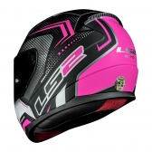 Capacete Ls2 Fechado Rapid Doom - Preto / Rosa