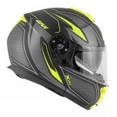 Capacete Givi Articulado  X21 Shiver Escamoteavel Robocop C/ Óculos - PRETO / TITANIUM / AMARELO FOSCO