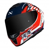 Capacete Norisk Fechado Lap Usa  - Branco / Azul