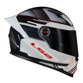 Capacete Fechado Ls2 Classic FF358 S Digital - Preto / Branco