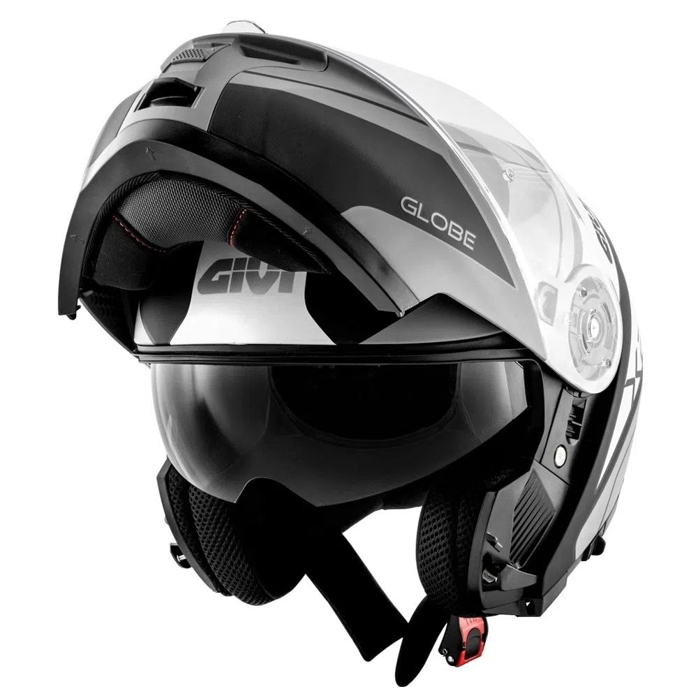 Capacete Articulado Givi X21 Globe Escamoteavel Robocop C/ Óculos - PRETO FOSCO/ CINZA/ PRATA