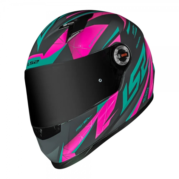 Capacete Ls2 Fechado  Classic Draze -  Cinza / Verde / Rosa