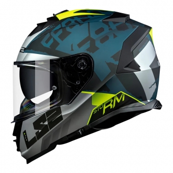 Capacete Ls2 Fechado Com Óculos Solar Interno Ff800 Storm Sprinter - Matt Black / Silver / Cobalt