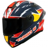 Capacete Mt Fechado Targo S Pedro Acosta 2023 A37 - Azul /  Laranja  Fosco