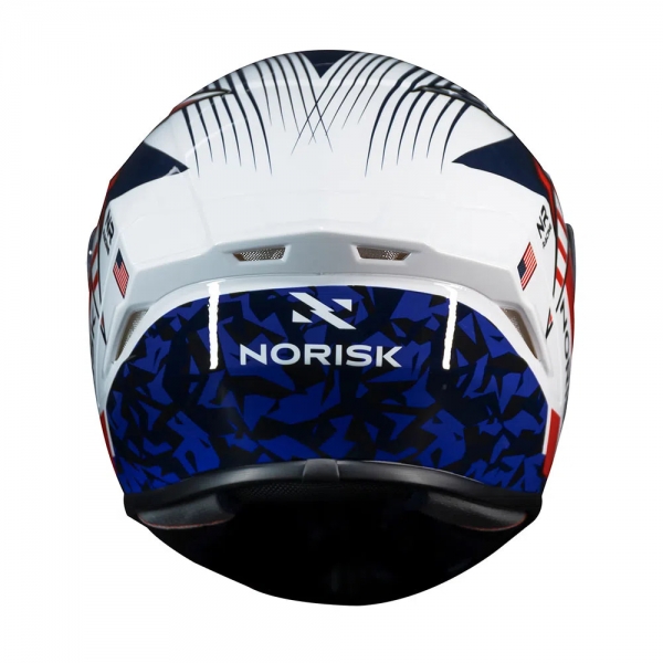 Capacete Norisk Fechado Lap Usa  - Branco / Azul
