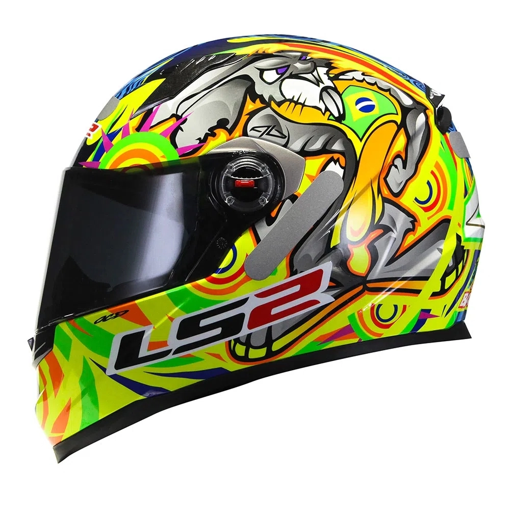 Capacete Ls2 Fechado Classic Alex Barros - Amarelo