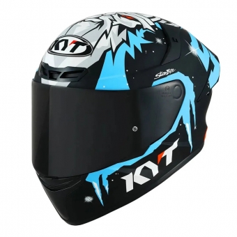 Capacete Kyt Fechado Tt Course Jaume Masia Winter Test - Preto / Azul
