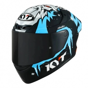 Capacete Kyt Fechado Tt Course Jaume Masia Winter Test - Preto / Azul