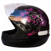 Capacete Taurus Fechado Fórmula 1r Brake  - Preto Fosco / Rosa