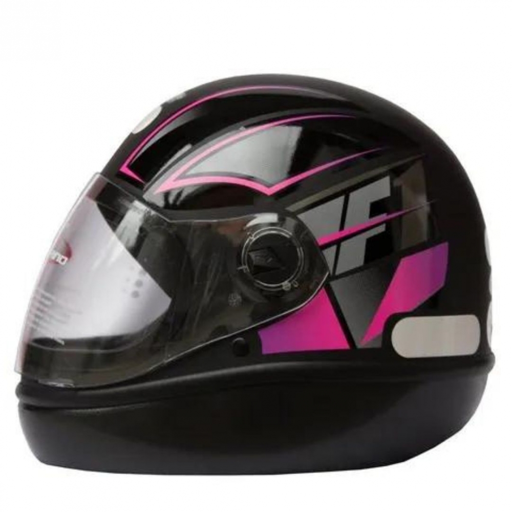 Capacete Taurus Fechado Fórmula 1r Neo  - Preto Fosco / Rosa