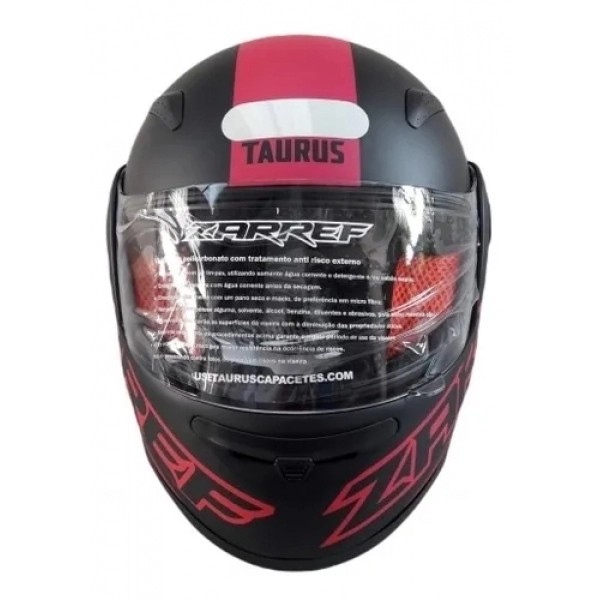 Capacete Taurus Articulado Zarref New Neon – Preto Fosco / Rosa