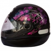 Capacete Taurus Fechado Fórmula 1r Brake  - Preto Fosco / Rosa