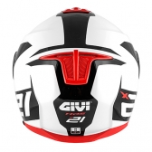 Capacete Givi  Articulado Com Óculos Solar Interno X21 Spirit Brilhoso - Branco/ Preto/ Vermelho