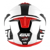 Capacete Givi  Articulado Com Óculos Solar Interno X21 Spirit Brilhoso - Branco/ Preto/ Vermelho