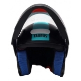 Capacete Taurus Articulado Zarref New Neon – Preto Fosco / Azul / Magenta