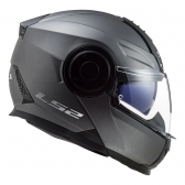 Capacete Ls2 Articulado Com Óculos Solar Interno Scope Monocolor - Cinza Fosco Titanium
