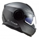 Capacete Ls2 Articulado Com Óculos Solar Interno Scope Monocolor - Cinza Fosco Titanium