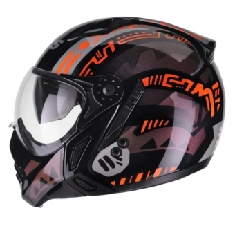 Capacete Peels Aberto Com óculos Solar Interno Mirage Nazka - Preto Brilhoso / Camaleão