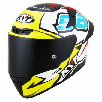 Capacete  Kyt Fechado Tt Course 98 Bomb Replica - Branco / amarelo
