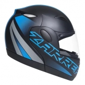 Capacete Taurus Articulado Zarref Neon - Preto Fosco/ Azul