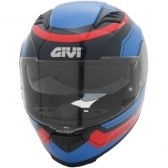 Capacete Givi 50.5 Soul Fechado Com Óculos Solar Interno - Vermelho/ Azul